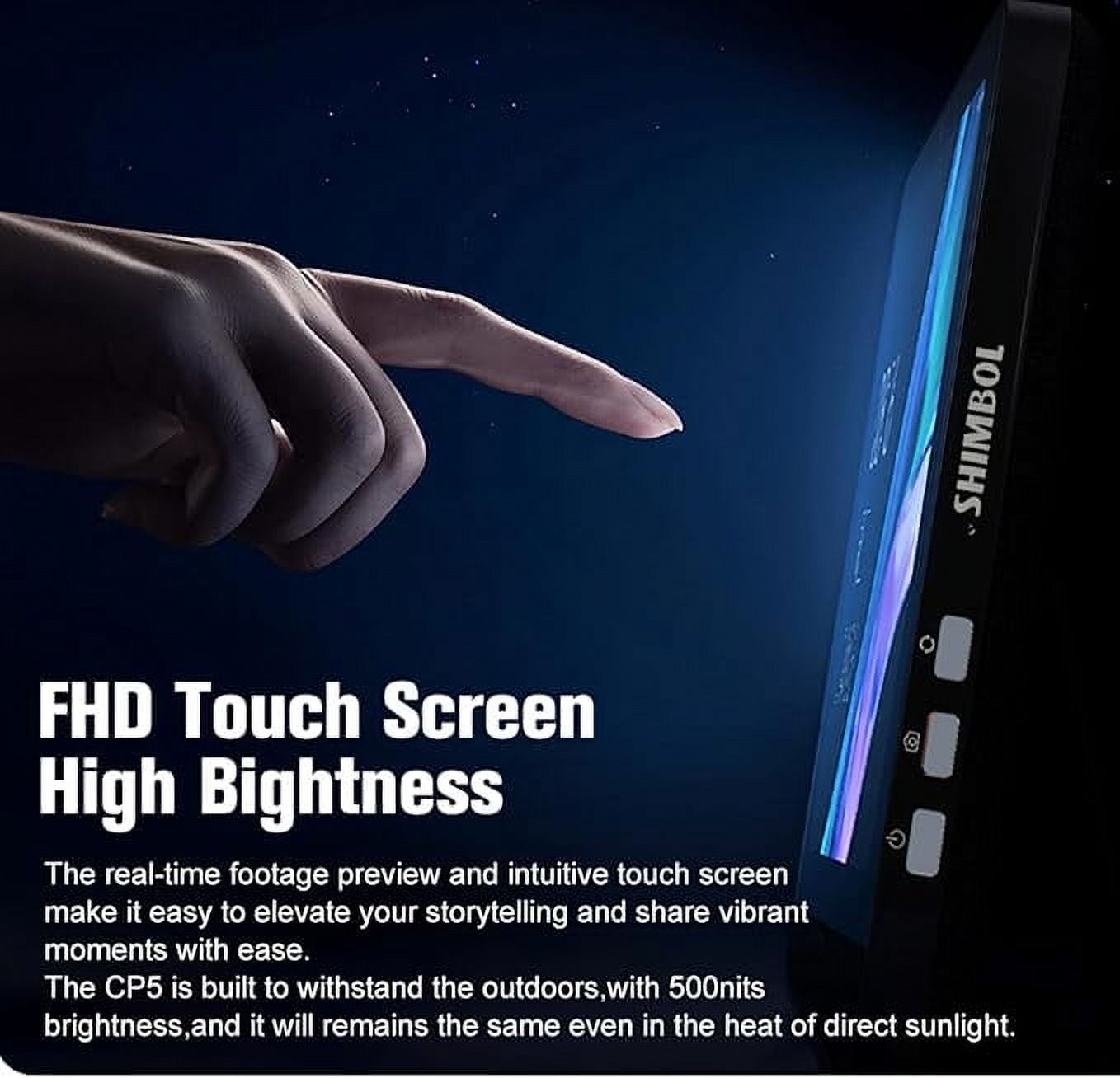 CP5 Selfie Monitor 5" FHD Touch - Schermo Per Fotocamera Posteriore IPhone/Android Con Telecomando - Foto 2