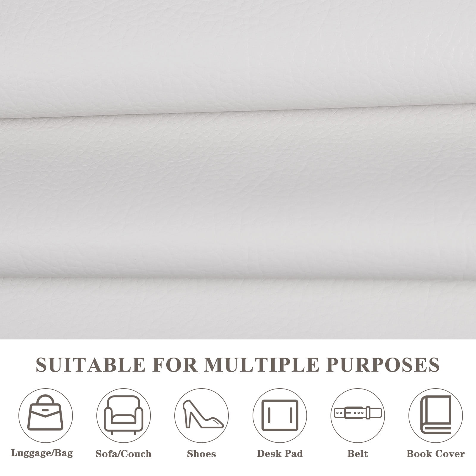 ANMINY Litchi Pattern Faux Leather Fabric, 2 Yards, 55in Wide Upholstery Leather for Headboard, Wall Decor, Sofa, Crafts, Sewing, Wallets, Handbags
