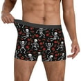thumbnail image 2 of Kdxio Men's Boxer Briefs with Skeleton with Roses Print - Comfortable and Breathable Underwear for Everyday Wear, 2 of 7