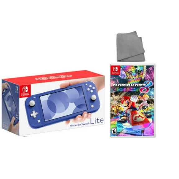 Nintendo Switch Lite Blue Edition with Mario Kart 8 Deluxe and Screen Cleaning Cloth (JP Console)