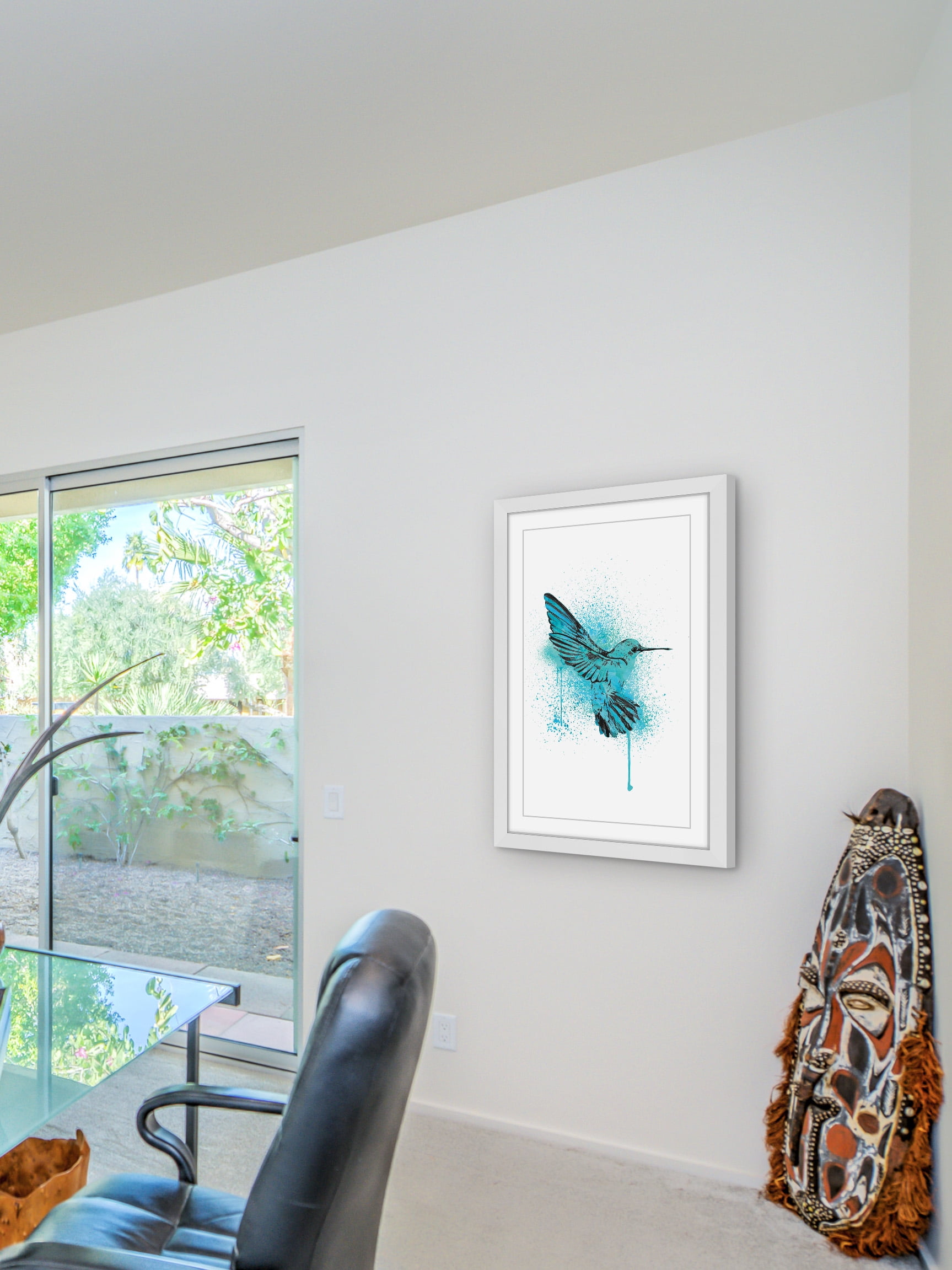 "Hummingbird Blue" Framed Painting Print