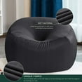 thumbnail image 5 of CHUN YI Bean Bag Seat Cover Textured Grid Stretch Slipcover with Zipper (L, Gray), 5 of 6