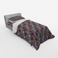 thumbnail image 3 of Abstract Duvet Cover Set, Pattern with Leaf Banana Eye and Avian, Bedding Set with Shams and Fitted Sheet, 3 Sizes, by Ambesonne, 3 of 3