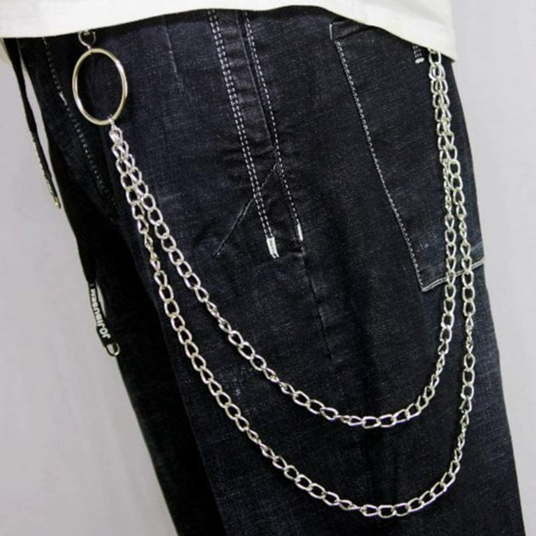 Shuxy Pocket Chain Pants Trousers Chain Pocket Keychain Hip Hop Chain for  Keys Wallet Jeans Belt Loop Purse Handbag for Biker