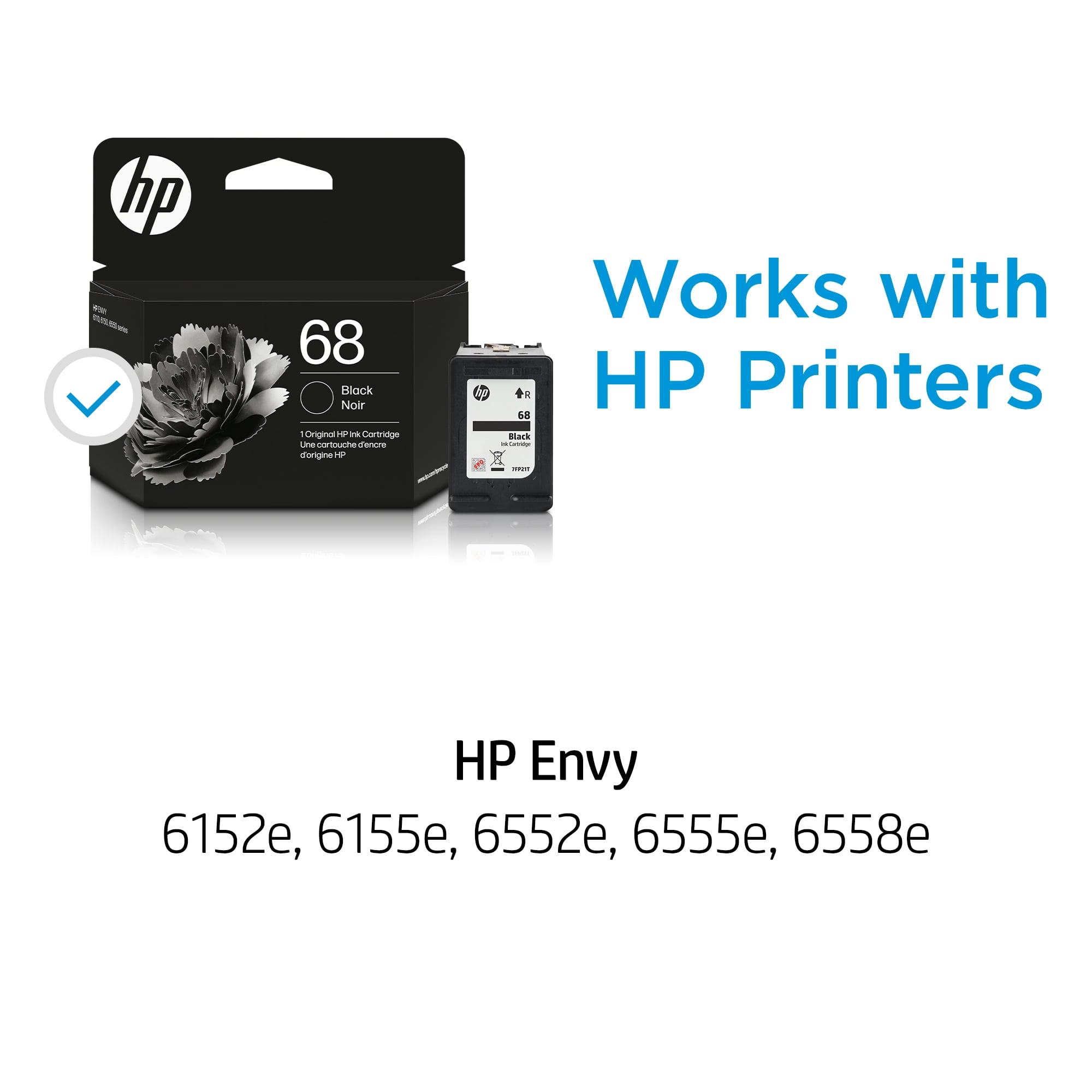HP 68 Black Original Ink Cartridge, ~160 pages, 7FP21TN