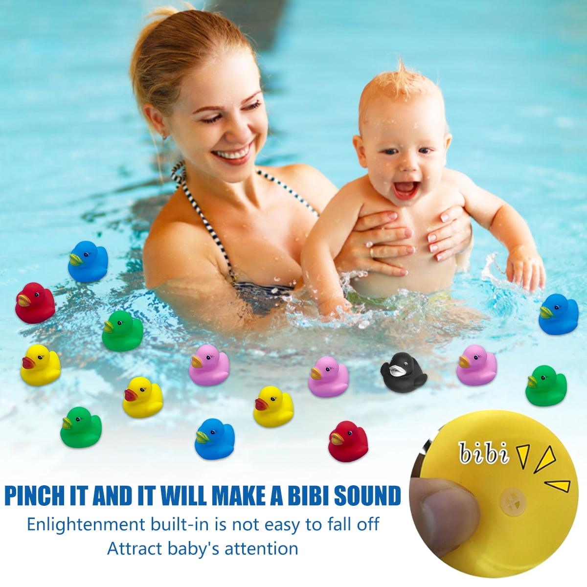 Tcwhniev 100 Pcs Rubber Ducks,Assorted Ducks Toy for Kids, Sensory Play, Stress Relief, Baby Bath Toy Rubber Duck for Shower Birthday Summer Beach Pool Activity Party Favors Gift