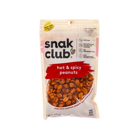 Snak Club Hot & Spicy Peanuts 7.50 Oz Each ( 6 in a Pack )