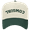 Natural/Dark Green, variant on Women's Embroidered Otto Cap 5 Panel Mid Profile Baseball Cap - Upside Down Cowgirl, Natural/Red
