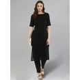 thumbnail image 2 of Idalia Black Straight Kurta With Pants, 2 of 5