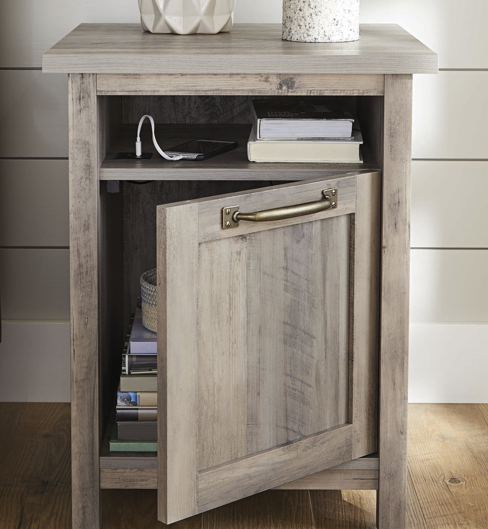 Better Homes Gardens Modern Farmhouse Side Table with USB