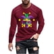 thumbnail image 2 of Amzcrzy Sudadera Para Hombre, Moda Para Hombre, Estampado De Carnaval, Blusa De Manga Larga Con Cuello Redondo, Color Vino, S, 2 of 5
