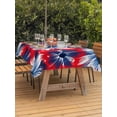 thumbnail image 3 of Outdoor Tablecloth with Umbrella Hole for Patio/Picnic/Party/Camping, 250th Anniversary Waterproof Table Cloth Rectangle Table Cover Washable, Red Blue Floral Patriotic Blooms (54"x 80"), 3 of 9