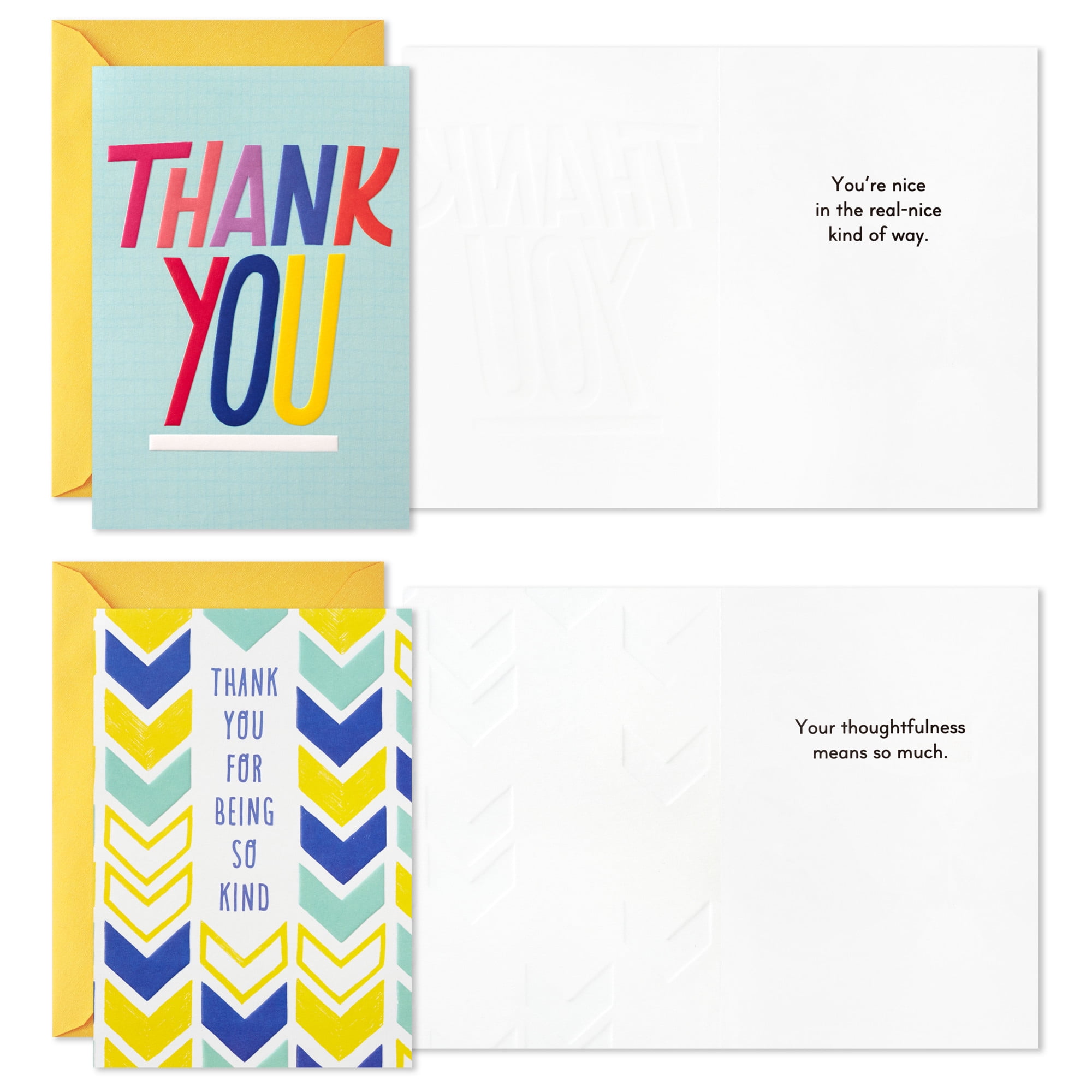 Hallmark Assorted Thank-You Cards (Bold and Bright Designs), 12 Count