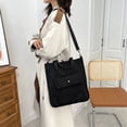 thumbnail image 3 of Bolso de hombro de pana retro para mujer Bolso cruzado de color puro (negro) Tmvgtek Oficina Multiescena Multifunción, 3 of 9