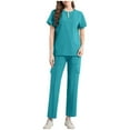 thumbnail image 1 of HongQid Ensemble de Sarrau pour Femmes, Hauts à Col Rond et Pantalons Jogger Cargo - MotionTech, Extensible 4 Directions, Résistant aux Plis, Anti-Rétrécissement, 1 of 4