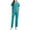 Blue, variant on Scrubs for Women Set, Soft V-Neck Short Sleeve Scrub Top & Long Jogger Pant with Pockets Stretch Fabric, Easy Care Uniforms