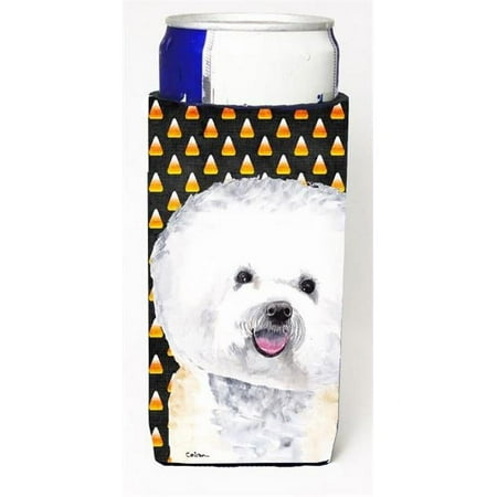 

Bichon Frise Candy Corn Halloween Portrait Michelob Ultra s for slim cans