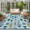 thumbnail image 2 of Area Rugs 3'x5', Blue Fishes Carpet Runner Indoor Outdoor Rugs Home Decor Aesthetic, Cartoon Coastal Ocean Fish Striped Wooden Non Slip Mats Washable Accent Rug for Living Room Bedroom, 2 of 8