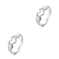 thumbnail image 4 of Minnieouse Anillo de apertura Mujeres Hombres Boda Pareja Joyería Moda Compromiso Decoración romántica Novia Amistad Regalo Plata 2piezas Minnieouse CBP336509, 4 of 6
