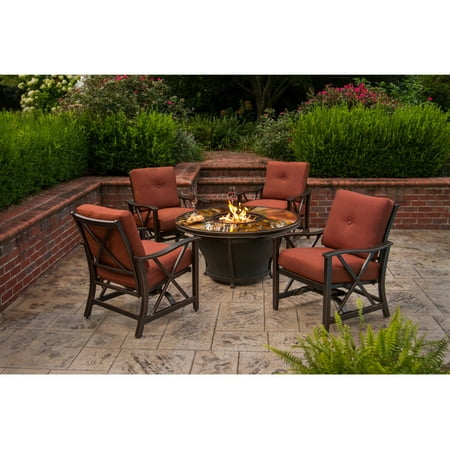 Oakland Living Moonlight Deep Sitting 5 Piece Fire Pit Chat Set
