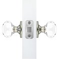 thumbnail image 2 of Privacy Oval Egg Crystal Door Knobs Satin Nickel Round Rosette, 2 of 7