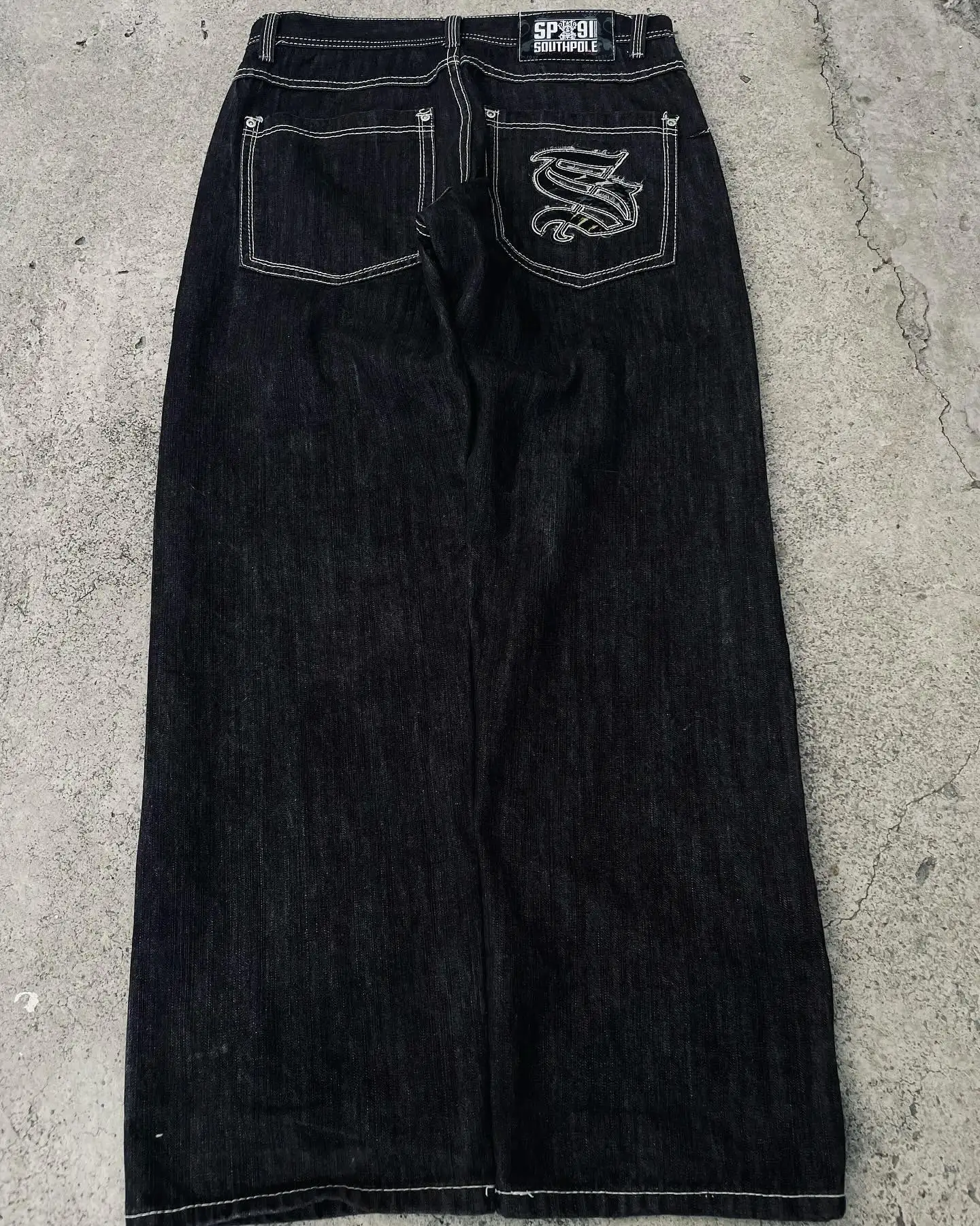 Y2K New Southpole Jeans American Retro Gothic Graphic Embroidery