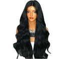 thumbnail image 3 of SUCS 70CM Natural Party Wig Female Long Curly Pretty Black Colors Hair Synthetic Wig, 3 of 4