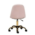 thumbnail image 5 of Baxton Studio Kabira Contemporary Glam and Luxe Blush Pink Velvet Fabric and Gold Metal Swivel Office chair, 5 of 7