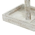 thumbnail image 3 of DecMode 11" x 12" White Mango Wood Carved 2 Level Jewelry Stand with Tray Base, 1-Piece, 3 of 13
