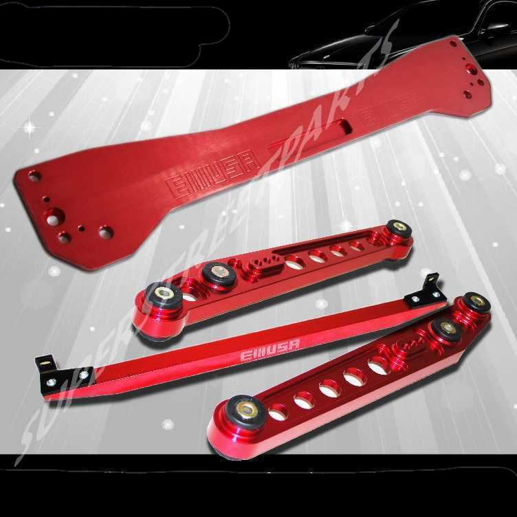 Subframe Brace Tie Bar RED EMUSA 96-00 Honda Civic Rear Lower Control Arm