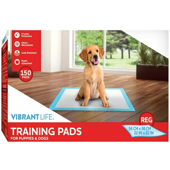 Vibrant Life Dog Pee Pads and Puppy Training Pads – 'L (56*56cm)', Multiple Pack Sizes Available