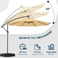 thumbnail image 4 of 10ft Patio Umbrella with Base Included, Outdoor Offset Cantilever Umbrella, Infinite Tilt, UV Protection for Backyard, Lawn, Garden & Pool, 4 of 6