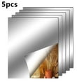 thumbnail image 1 of Bgsha 5 PCS Mirror Flexible Sheets Adhesive Self Decorative Plastic Decor Wall Home, 1 of 7