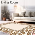 thumbnail image 2 of ODIKA 4'x6' Machine Washable Non-Slip Area Rug, Luxurious Swirl Medallion Accent with Ornate Interlocking Motifs High Traffic Rug, Pink, 576735, 2 of 7