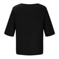 thumbnail image 4 of CEHVOM Femmes Manches 1/2 Décontracté Col Rond Imprimé Ample Tunique à Boutons Chemise Blouse Hauts Liquidation, 4 of 4