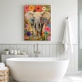 thumbnail image 5 of Canvas Wall Art Elephant Canvas Art Print Animal Floral Garden Oil Paint Style Pictures Wall Decor for Living Room Bedroom Artwork Decorations Stretched Framed Ready to Hang 12"x16", 5 of 9