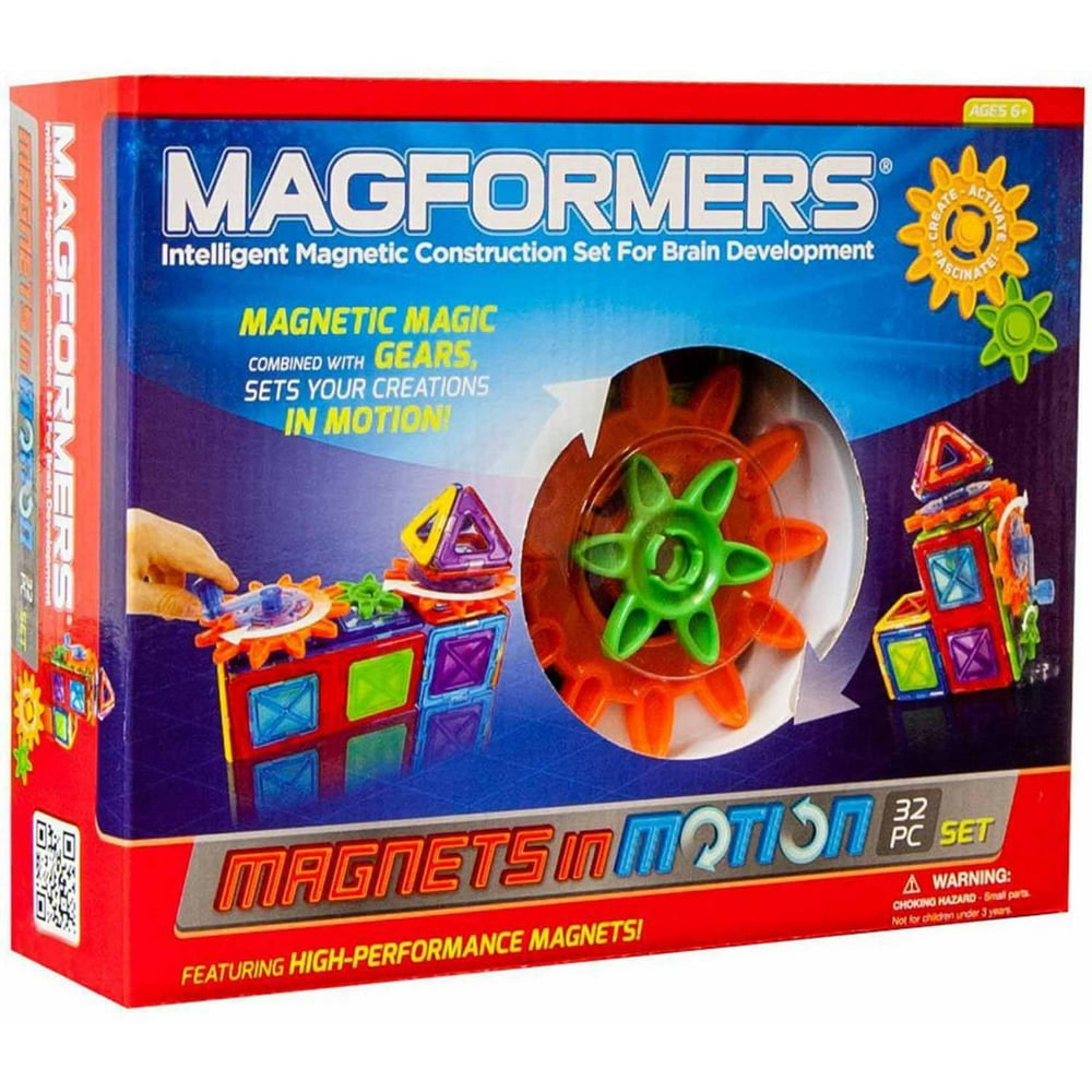 Magformers Magnets in Motion 32-Piece Magnetic Construction Gear Set - Walmart.com - Walmart.com