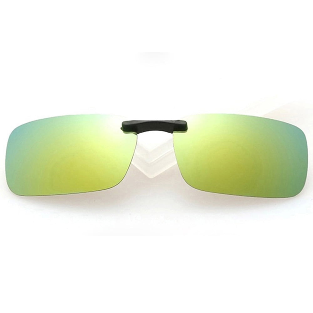 Polarized Clip on Flip up Plastic Sunglasses 52mm Wide X 35mm High Rectangle 