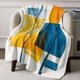 thumbnail image 2 of Flannel Fleece Throw Blanket Orange Gradient Abstract Geometric Lightweight Soft Plush Blankets,Color Block Impressionist Style Cozy Warm Throw Blanket for Couch Sofa Bed Car Office 40x60in, 2 of 9