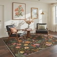 thumbnail image 3 of KUETH 9'X12' Vintage Floral Area Rugs Machine Washable Rugs for Living Room, Non Slip Flat Pile Rug with Rubber Backing, Boho Rug for Entryway Bedroom Dining Room Home Office, 3 of 3