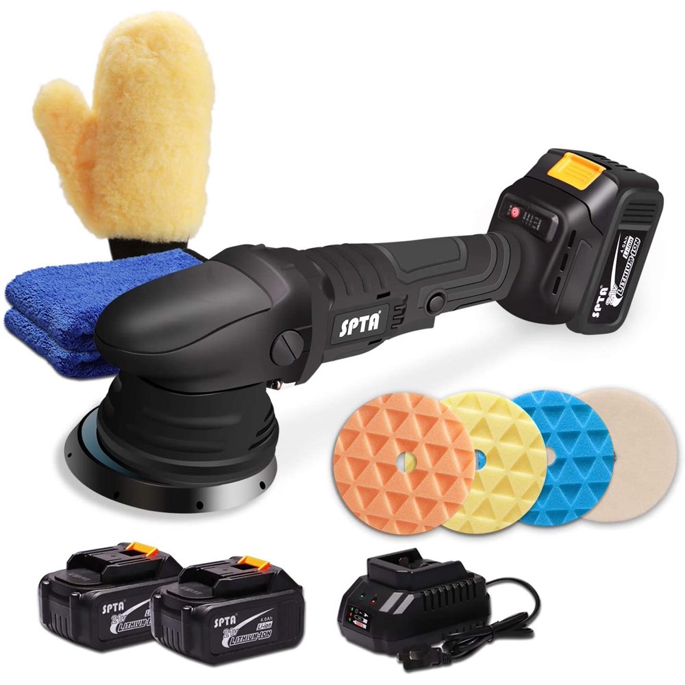 SPTA 20V Cordless Car Polisher, 15mm Orbit 30005000rpm