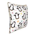 thumbnail image 2 of Fotbe Colorful Hearts Penguin Pattern Velvet Decorative Throw Pillow Covers with Elegant Piping, Soft Plush Cushion Cover for Sofa, Bed, Car, Office-18"x18", 2 of 8