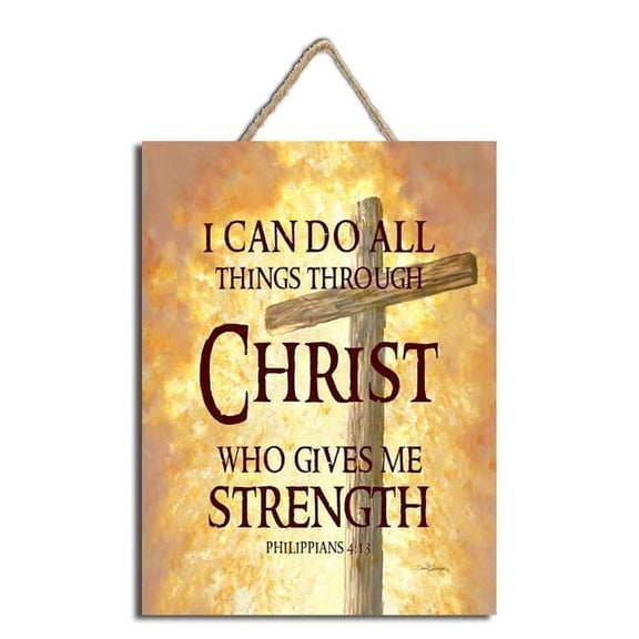 Glow Decor 299643 7 x 10 in. All Things Through Christ with Rope Hanger