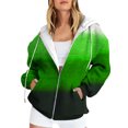 thumbnail image 2 of Sevevn Women's Raglan Sweater Zipper Hooded Cardigan Sweater Long Sleeve Top Sweater Green M Family Gifts, 2 of 6