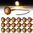 thumbnail image 1 of (Paquete de 30) Luces de posición laterales para remolque pequeñas, redondas, ámbar, de 3/4 de pulgada, 3 diodos, selladas, empotradas, a prueba de golpes, 12 V CC, para camión, caravana, camión, auto, 1 of 4