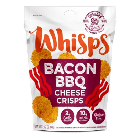 Cello Whisps Cheese Crisps - Bacon Barbecue (Best Snack Foods For Low Carb Diet)