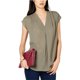 thumbnail image 1 of INC Blusa con pliegues invertidos para mujer, verde, grande, 1 of 1