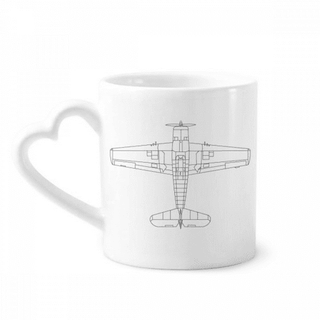 

Aircraft Army Equipment Mug Coffee Cup Pottery Cerac Heart Handle 12oz
