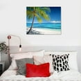 thumbnail image 4 of JRXY  Canvas Wall Art Summer Ocean Waves Coconut Trees on Sands Beach Seascape Painting Sea Nature Pictures for Living Room Home Office Wall Decor Artwork picture1, 4 of 4