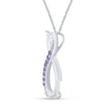 thumbnail image 2 of AFFY Round Shape Simulated Alexandrite Penguin Infinity Pendant Necklace In 14K White Gold Over Sterling Silver, 2 of 5